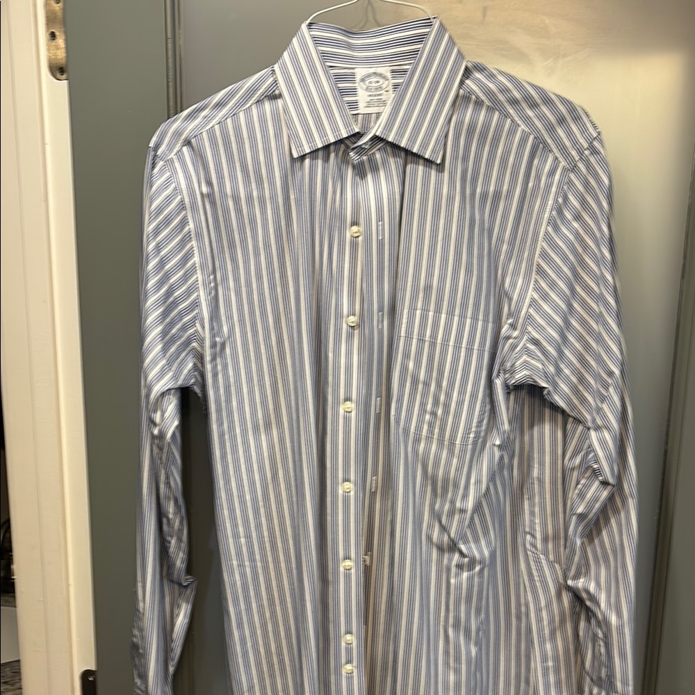 Brooks Brothers Blue and White Striped Dress Shirt